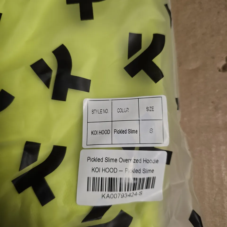 BOX OF APPROXIMATELY 10 PICKLED SLIME OVERSIZED HOODIES - SIZE SMALL