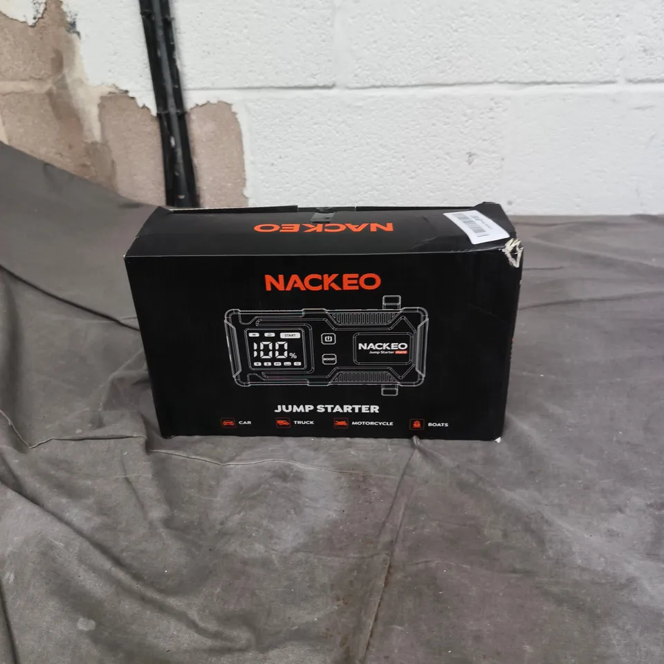 NACKEO JUMP STARTER PORTABLE BATTERY BOOSTER – BOXED 