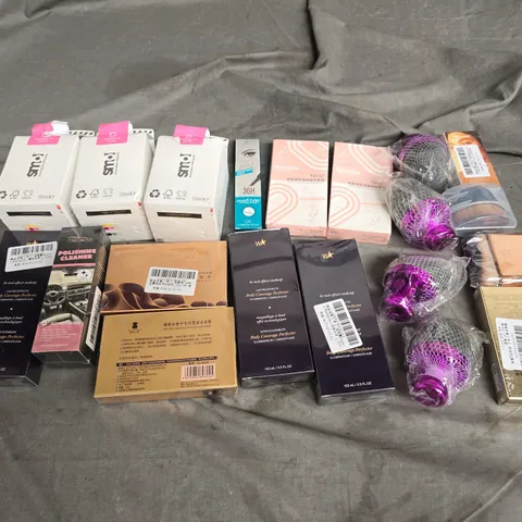 APPROXIMATELY 20 HEALTH AND BEAUTY PRODUCTS TO INCLUDE SMOL WASHING UP LIQUID, BEAUTY BLENDERS, AND EYEBROW PEN ETC.