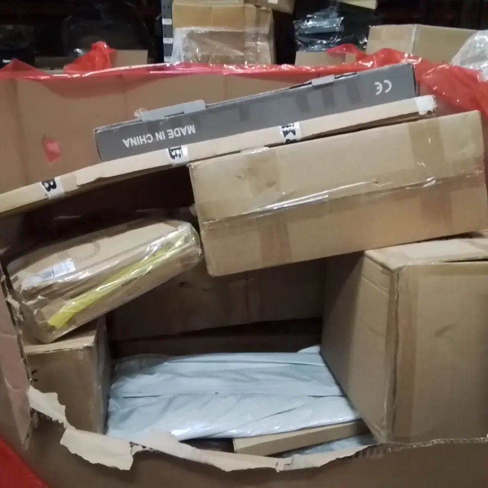 PALLET OF ASSORTED HOUSEHOLD GOODS AND PRODUCTS TO INCLUDE;LEVELING RAKE,DRINKING WATER SYSTEM,MAT