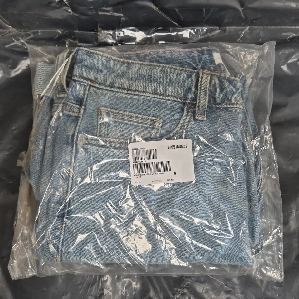 SEALED WHITE STUFF CHARLIE STRAIGHT JEANS IN MID DENIM SIZE 12