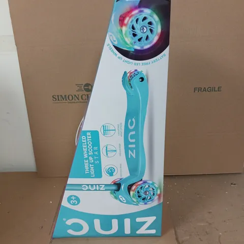 BOXED AND SEALED ZINC 3 WHEELED LIGHT UP STAR SCOOTER 