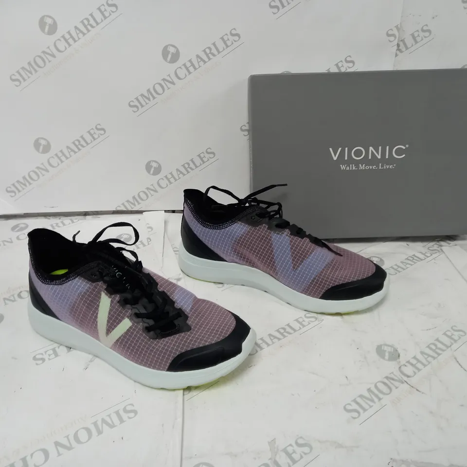 BOXED VIONIC CELESTE TRAINERS, BLACK - SIZE 7