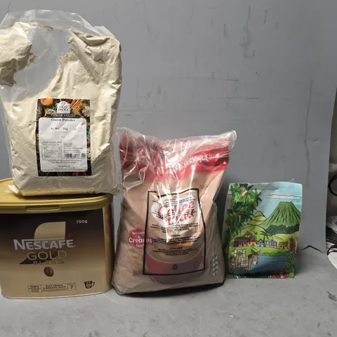 APPROXIMATELY 4 ASSORTED FOOD & DRINK ITEMS TO INCLUDE - ONION POWDER , NESTLE COFFEE MATE  , NESCAFE GOLD BLEND 