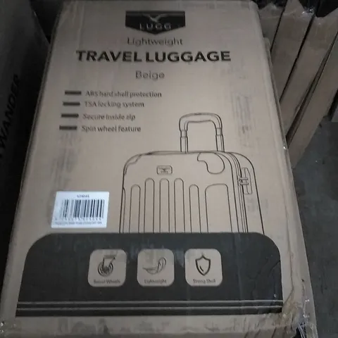 BOXED LUGG LIGHTWEIGHT TRAVEL LUGGAGE CASE - BEIGE 