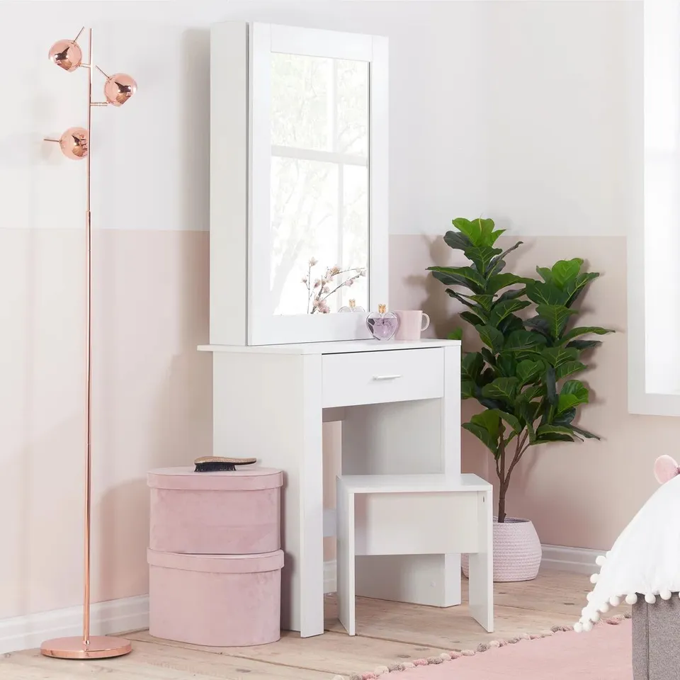 BOXED MARQUIES SLIDING DRESSING TABLE SET WITH MIRROR 