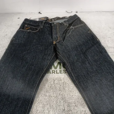 ARIAT WORK REBAR M4 LOW RISE BOOT-CUT JEANS, DARK INDIGO, UK 33/36