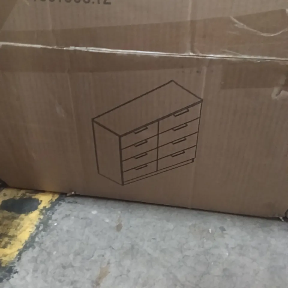 BOXED LAURA JAMES 8 CHEST OF DRAWERS - PURE WHITE - CARTON 1