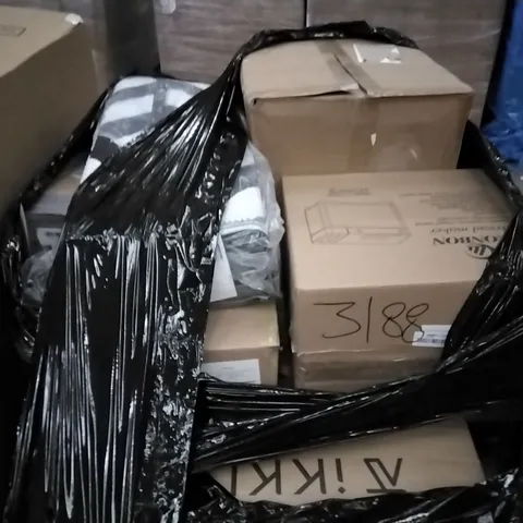 PALLET OF ASSORTED ITEMS INCLUDING EONBON BREAD MAKER, PRESSURE WASHER, GETFIT PREMIUM KING AIR BED, TIKKLE, ELECTRIC SCORING TARGET