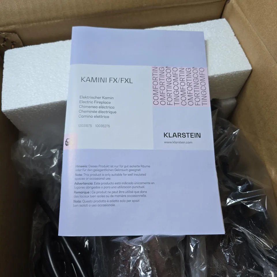 KLARSTEIN KAMINI FX/FXL ELECTRIC FIREPLACE WITH MANUAL
