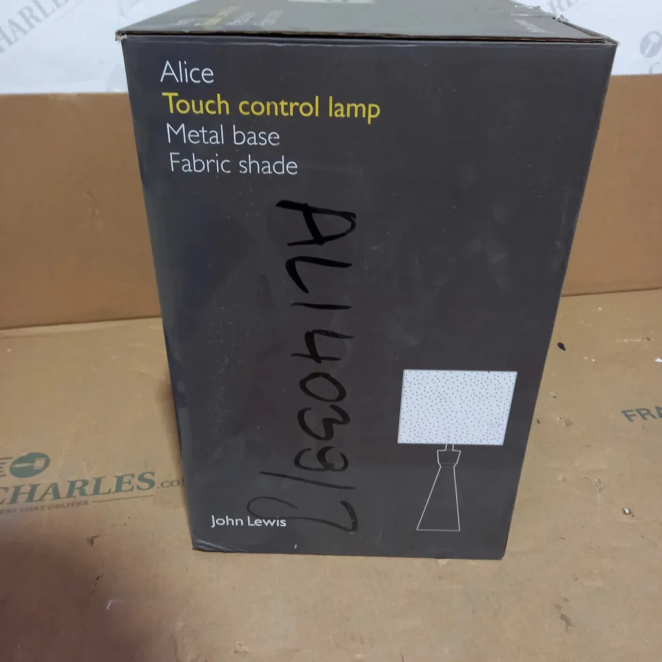 JOHN LEWIS ALICE TOUCH CONTROL LAMP - METAL BASE, FABRIC SHADE