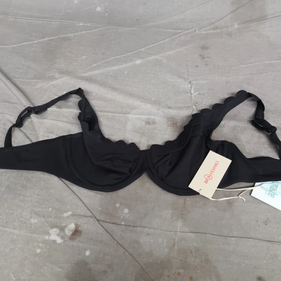 BRAVISSIMO SPIRIT SCALLOP BIKINI TOP IN BLACK - 36E