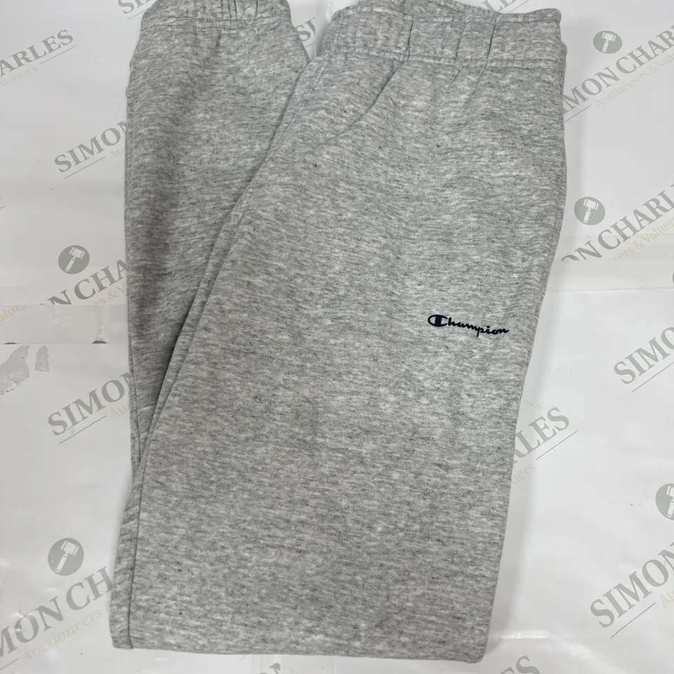 CHAMPION LOGO JOGGERS WITH ELASTICATED CUFF IN GREY MARL SIZE S