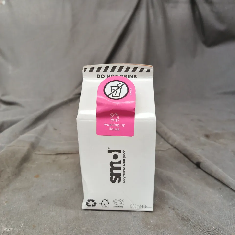 TOTE OF APPROXIMATELY 12 CARTONS OF SMOL WASHING UP LIQUID REFILLS 500ML PER CARTON