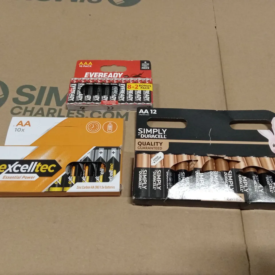 3 x MIXED ASSORTED PACKS OF BATTERIES 