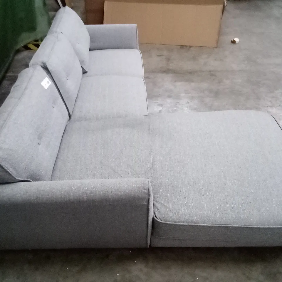 QUALITY DESIGNER HARLOW L-SHAPED CORNER SOFA - LIGHT GREY FABRIC