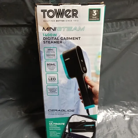 SEALED TOWER 1400W MINISTEAM DIGITAL GARMENT STEAMER 