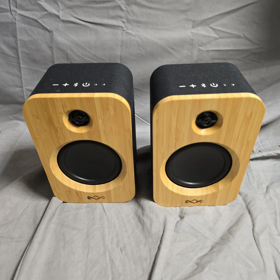 HOUSE OF MARLEY GET TOGETHER DUO BLUETOOTH SPEAKERS (PAIR) – BAMBOO FINISH, BOXED