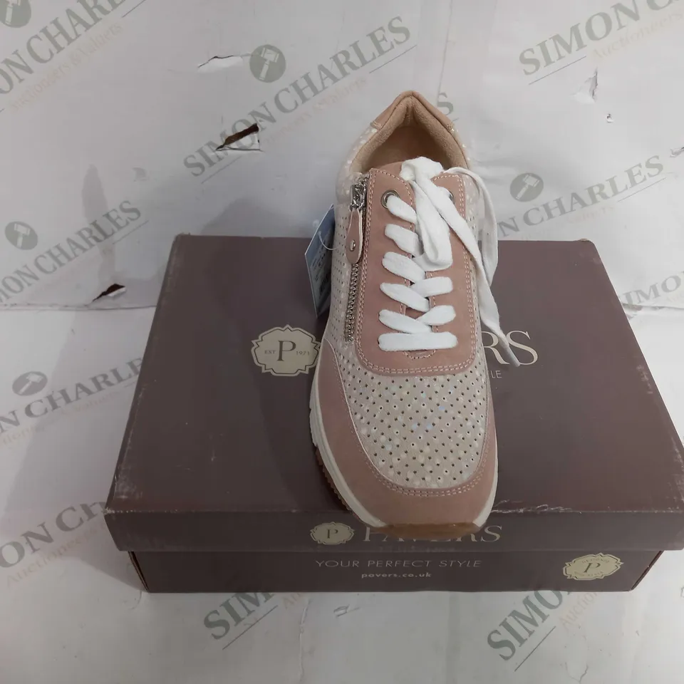 BOXED PAIR OF PAVERS LACED SHOES WITH ZIP IN PINK - EU SIZE 40