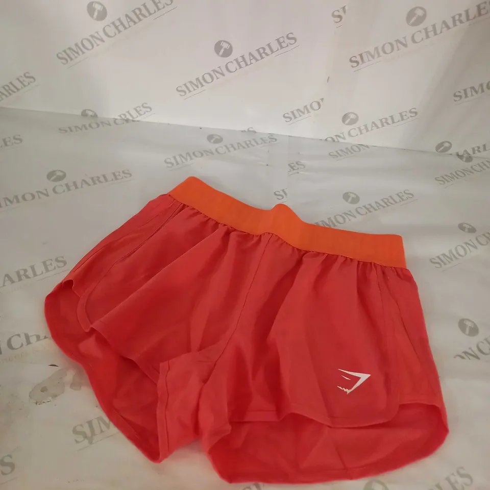 GYMSHARK ORANGE SHORTS SIZE XS 