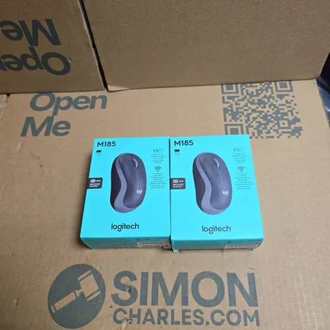 2 X LOGITECH M185 WIRELESS MOUSE BOXED