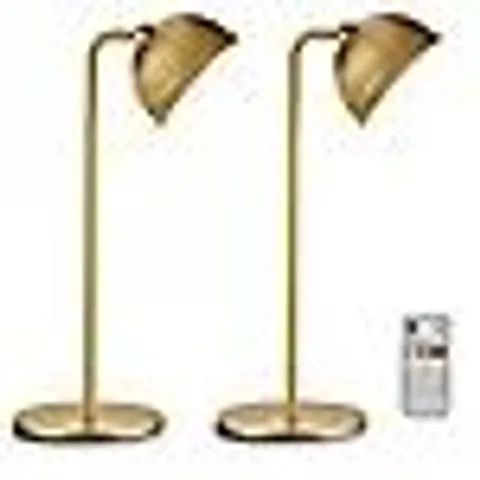 SIMPLI SET OF 2 INDOOR & OUTDOOR 4IN1 LAMPS SITH REMOTE GOLD TONE