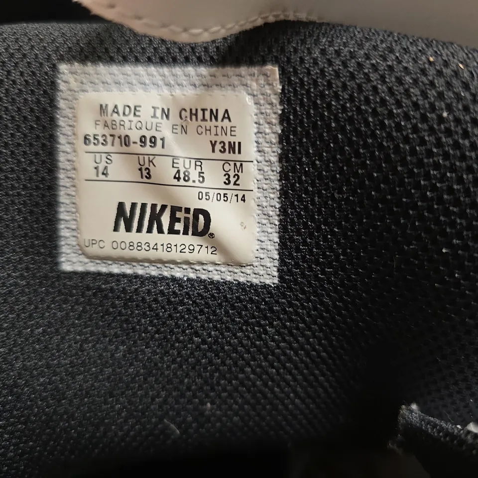 NIKEID HIGH-TOP SNEAKERS – US 14 / UK 13 (EUR 48.5), BLACK/WHITE/GREY