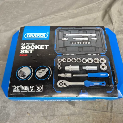 DRAPER 34 PIECE SOCKET SET – 3/8IN DRIVE 