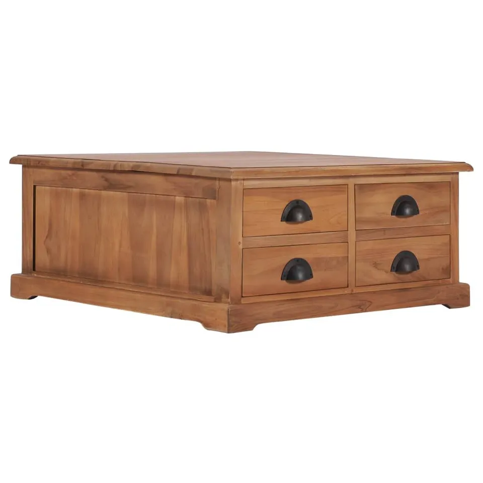BOXED VIDAXL COFFEE TABLE 68X68X30 CM SOLID TEAK WOOD