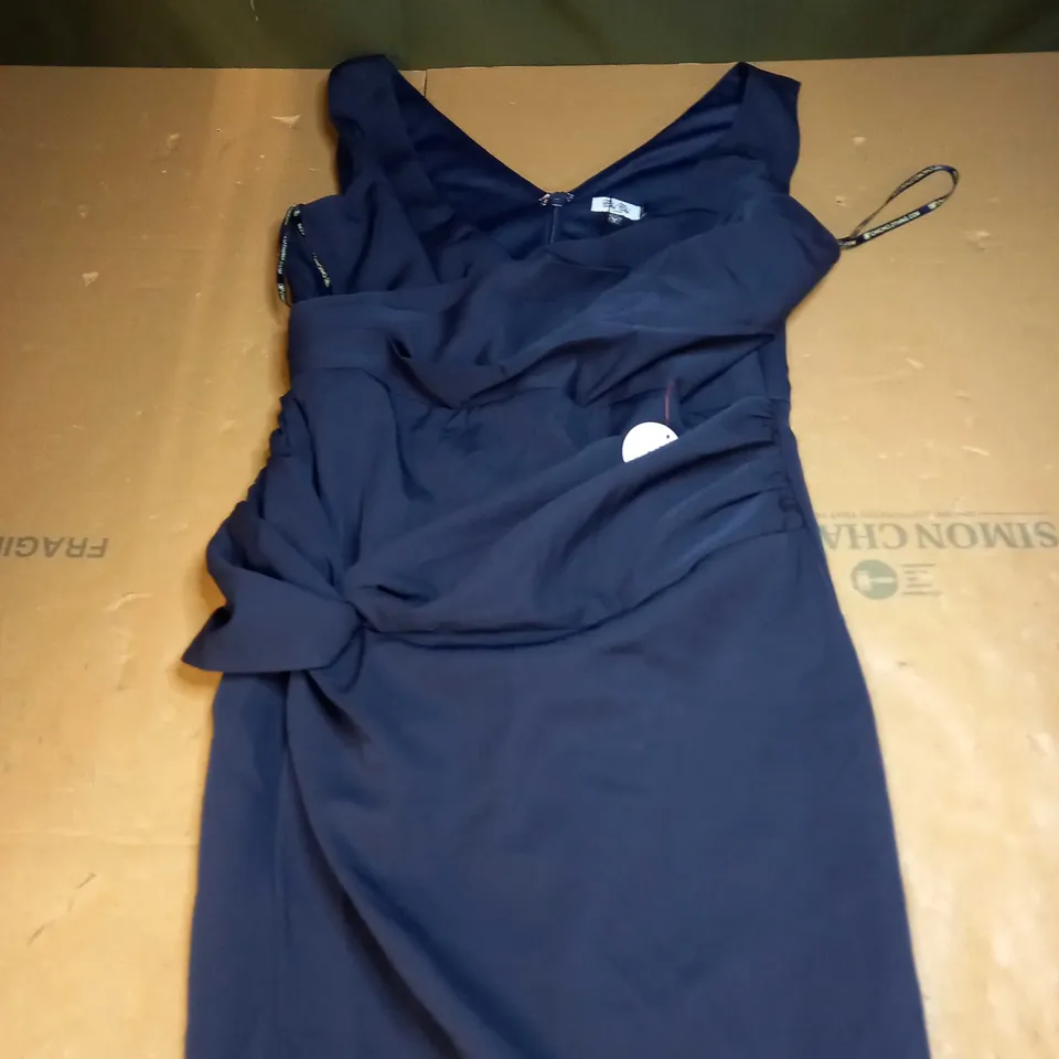 CHI CHI LONDON V NECK WRAP STYLE BODYCON DRESS SIZE 14