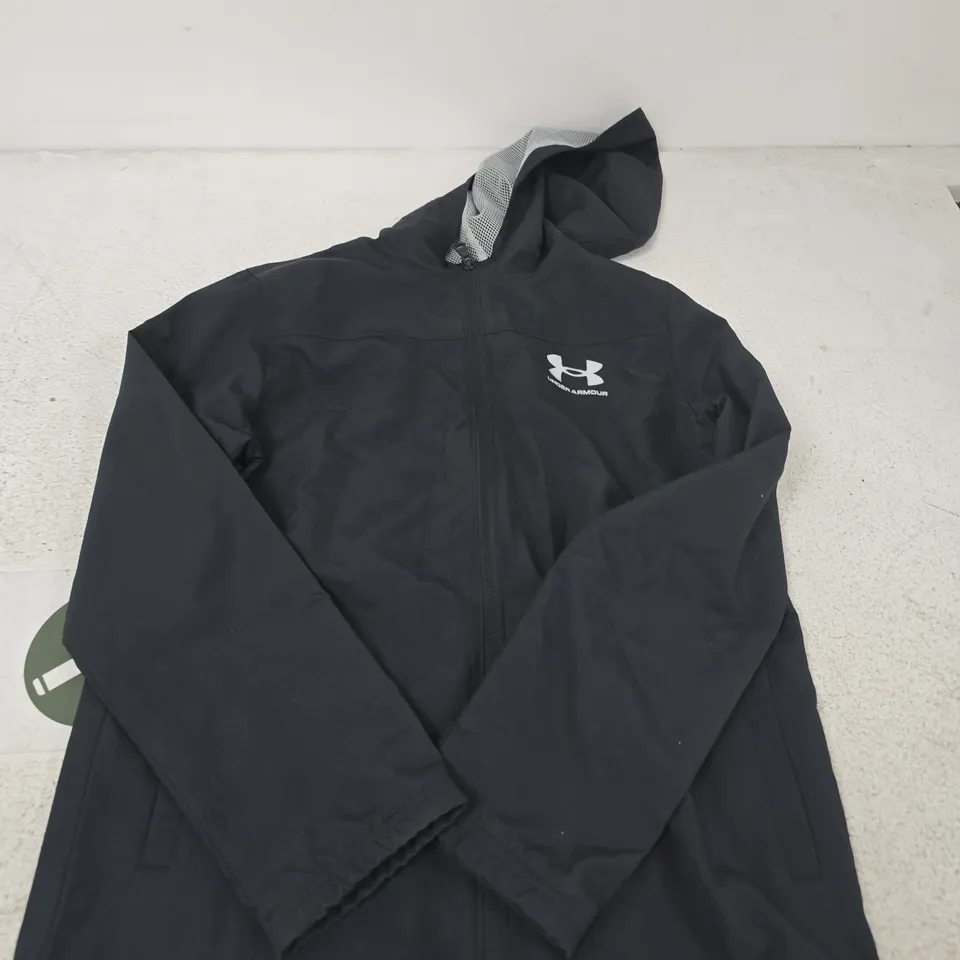 UNDER ARMOUR BLACK HOODED JACKET – YOUTH/JUNIOR SIZE YM