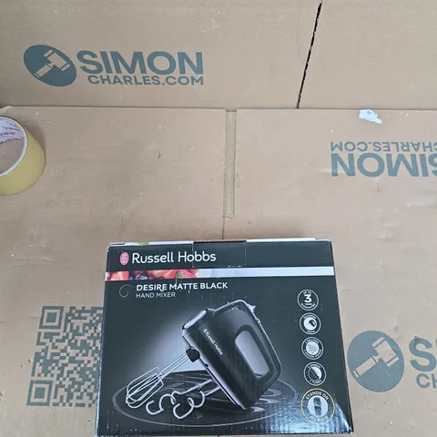 RUSSELL HOBBS DESIRE MATTE BLACK HAND MIXER β BOXED