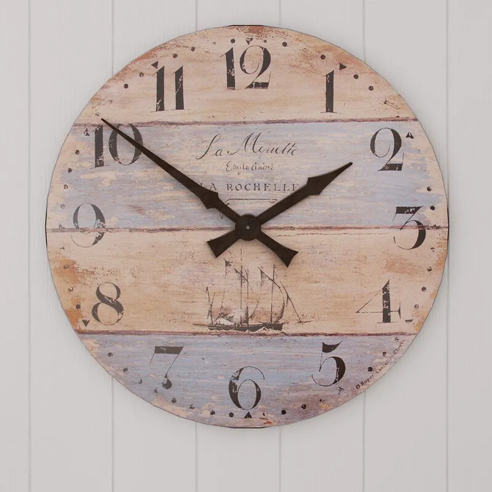 BOXED GARRISONS 36CM DRIFTWOOD EFFECT WALL CLOCK