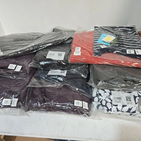 LOT OF APPROXIMATELY 10 ASSORTED BRAND NEW REGATTA AND DARE2BE CLOTHING ITEMS 