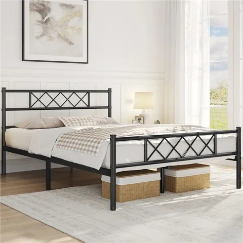 BOXED JOOSUA DOUBLE BED FRAME BLACK (1 BOX)