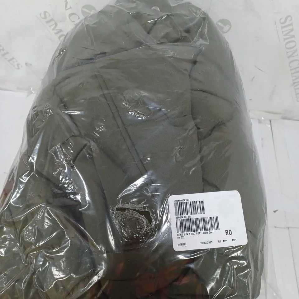 CENTIGRADE PADDED COAT WITH DETACHABLE SLEEVES IN DARK GREEN - 3XL