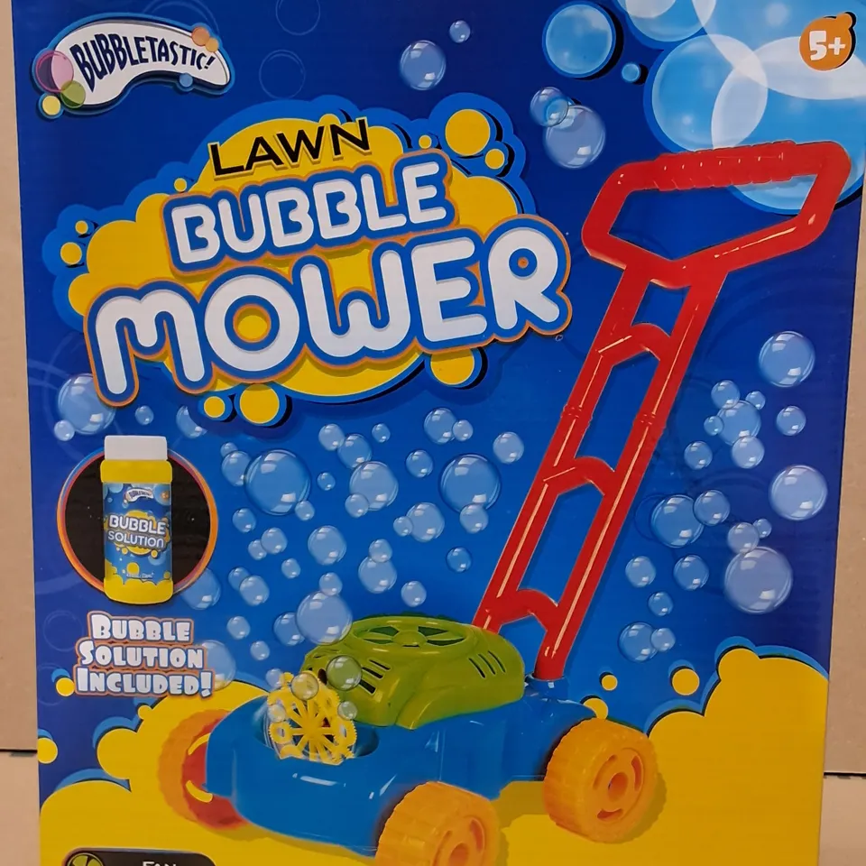 BOX OF APPROXIMATELY 6 BUBBLETASTIC LAWN BUBBLE MOWER 