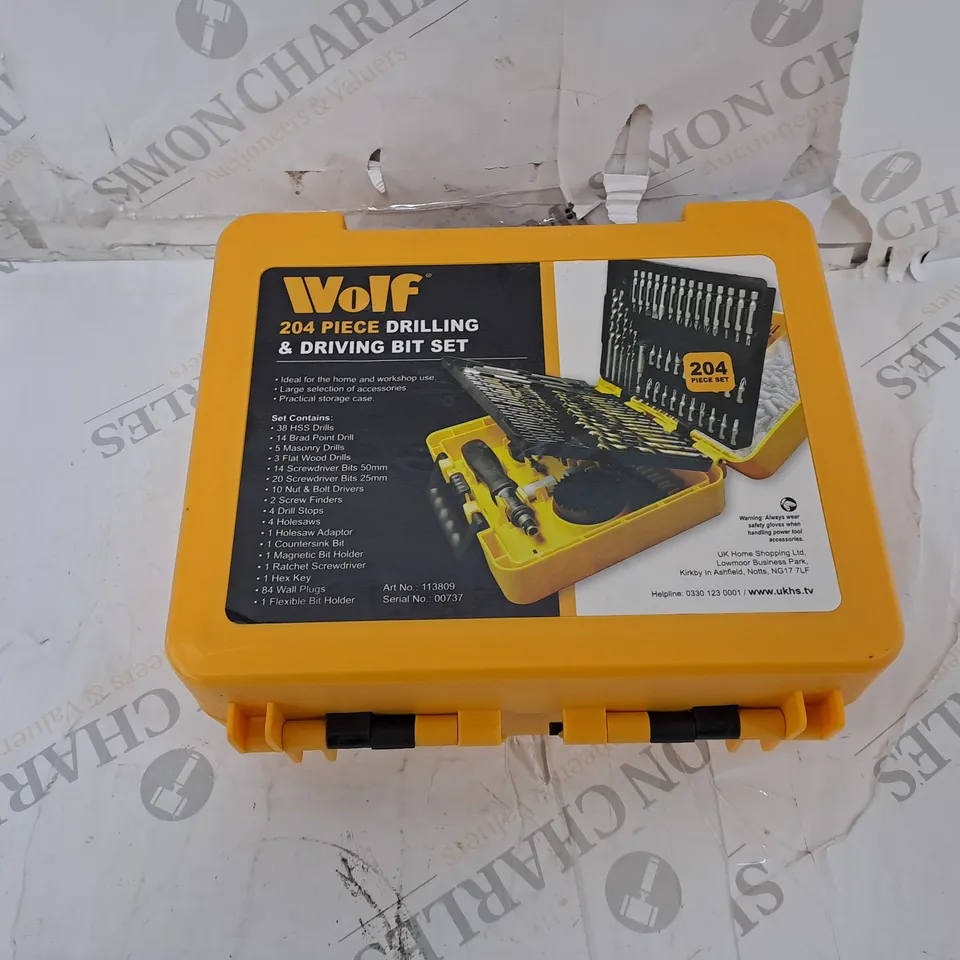 WOLF 204 PIECE DRILLING & DRIVING BIT SET