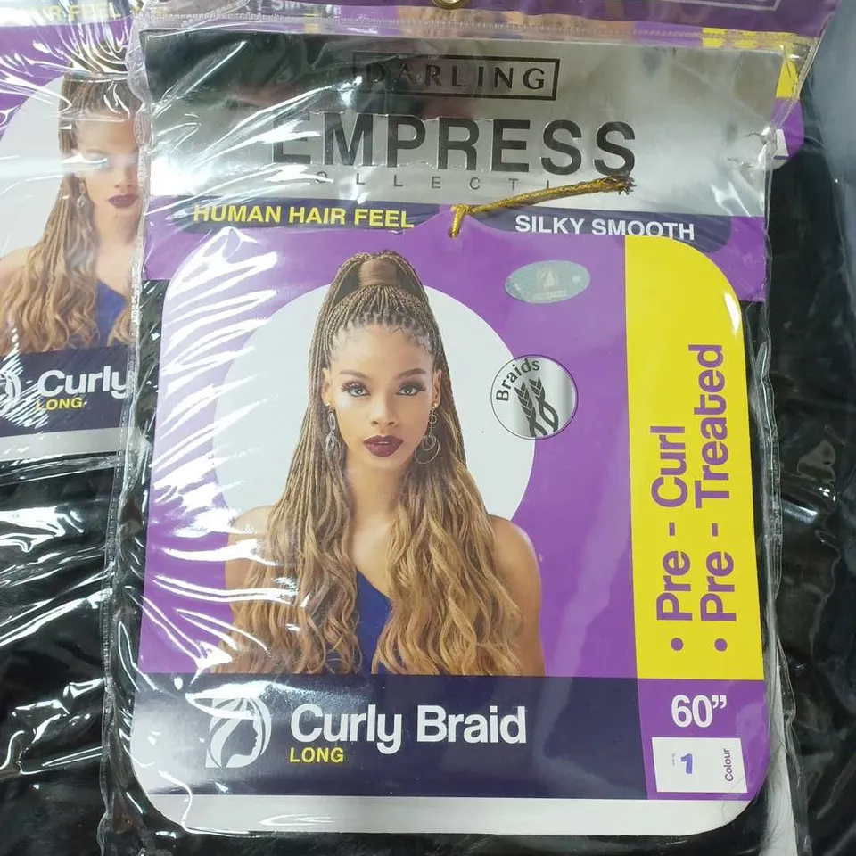 LOT OF 3 DARLING EMPRESS LONG CURLY BRAIDS 60" COLOUR 1