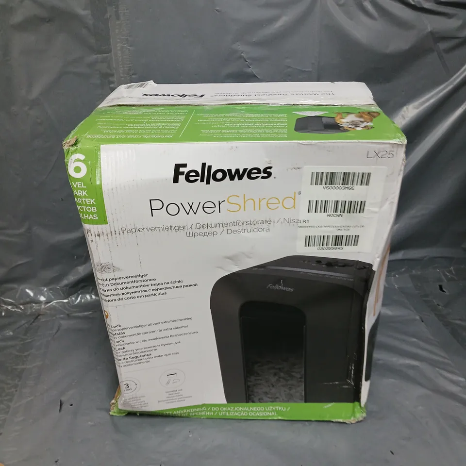 FELLOWES POWERSHRED LX25 SHREDDER (CROSS CUT) 230V UK RRP £35