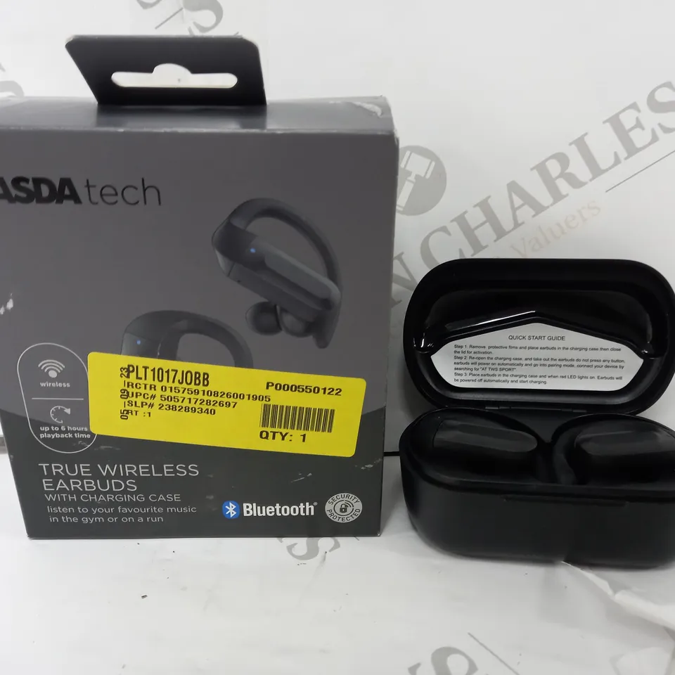 BOXED BLUETOOTH TRUE WIRELESS OVER-EAR AIRBUDS WITH CHARGING CASE