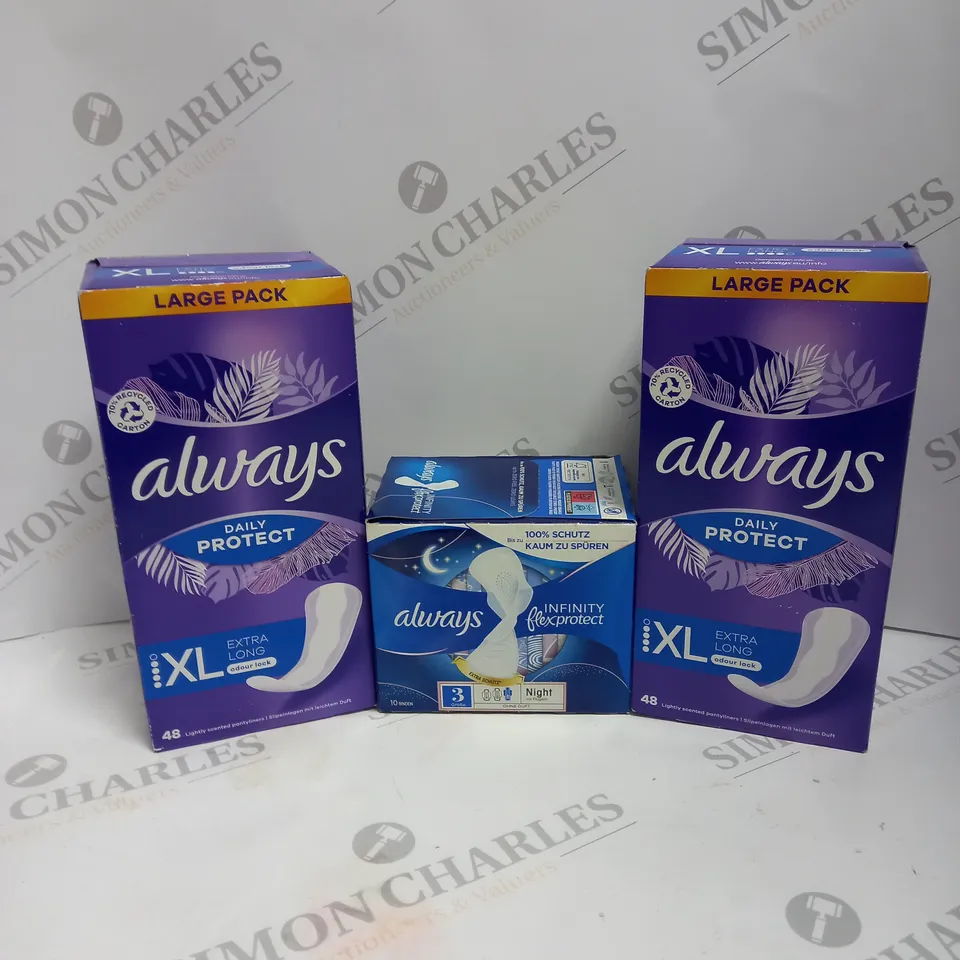 BOX OF 7 ALWAYS DAILY & NIGHT PROTECT PANTYLINERS 