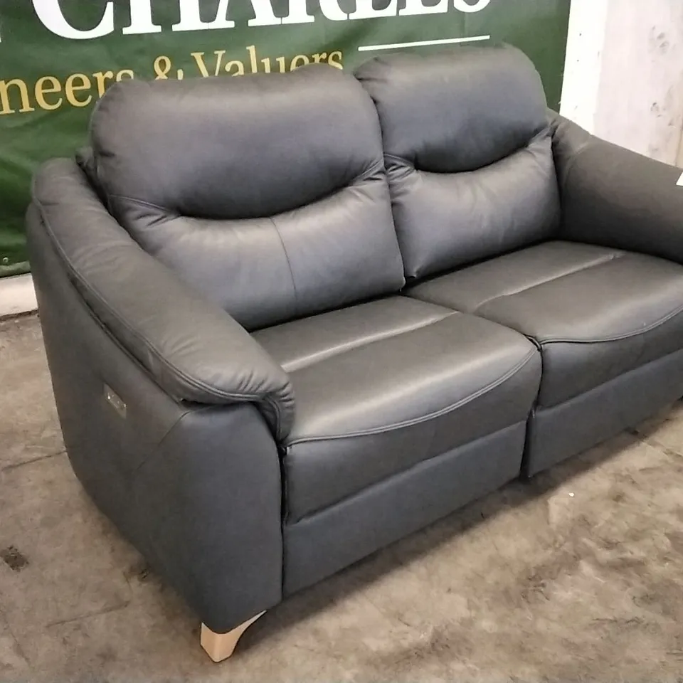 QUALITY BRITISH DESIGNED & MANUFACTURED G PLAN JACKSON 3 SEATER POWER RECLINER SOFA CAMBRIDGE PETROL BLUE LEATHER