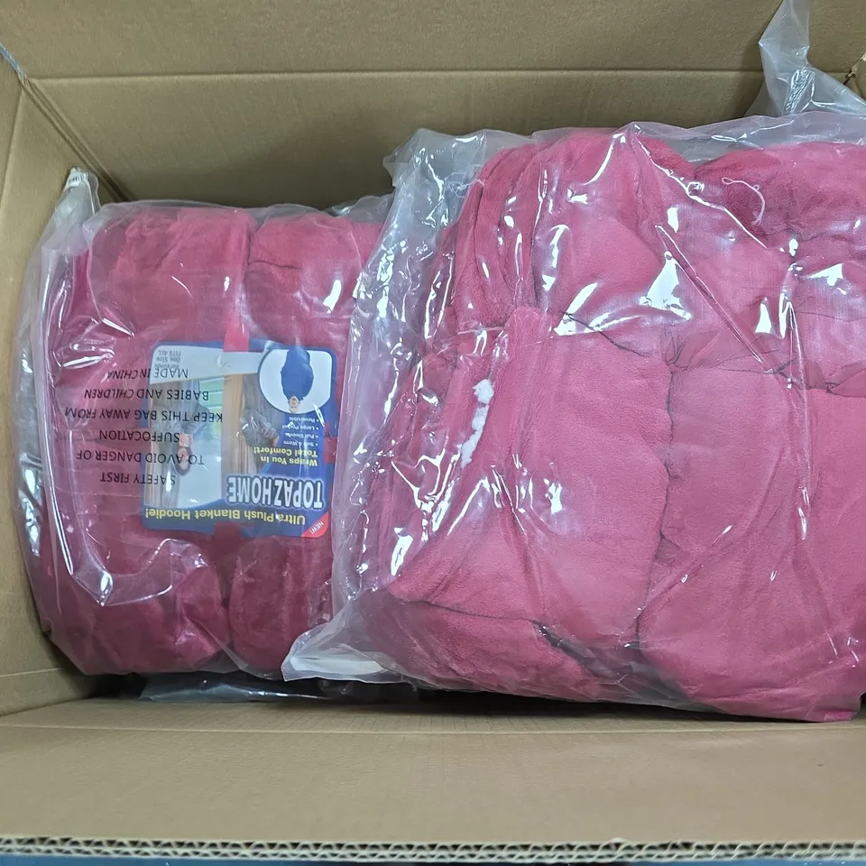 8 TOPAZHOME ULTRA PLUSH BLANKET HOODIES – PINK, ONE SIZE