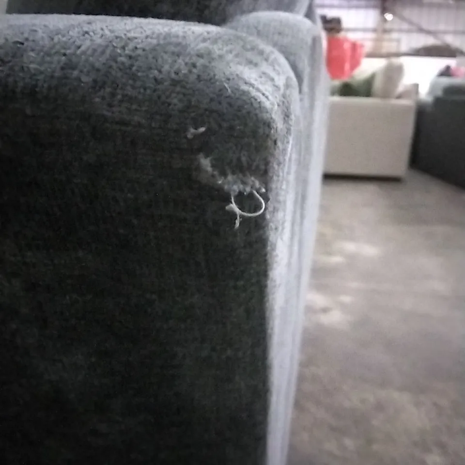 QUALITY DESIGNER CANTERBURY GREY FABRIC 2-SEATER SOFA