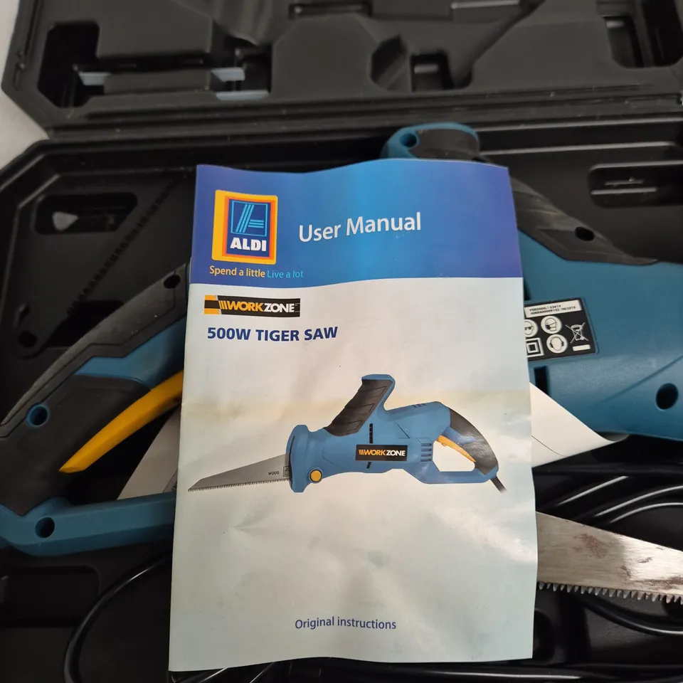 WORK ZONE 500W TIGER SAW (JIGSAW) – BLUE, IN CASE