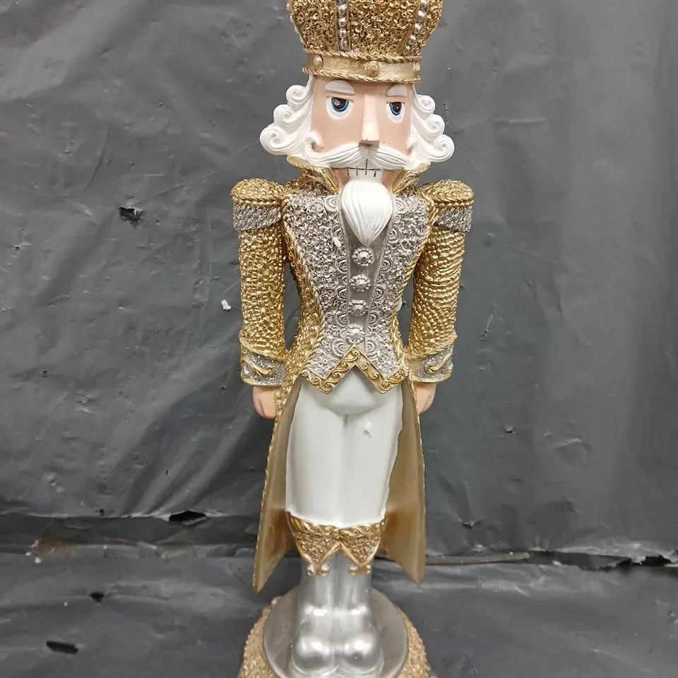 BEADED EFFECT NUTCRACKER - GOLD/SILVER COLOUR RRP £29.99