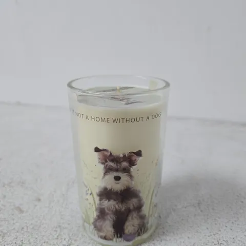 NEXT PURE LINEN SCENTED CANDLE β STANLEY THE SCHNAUZER DESIGN