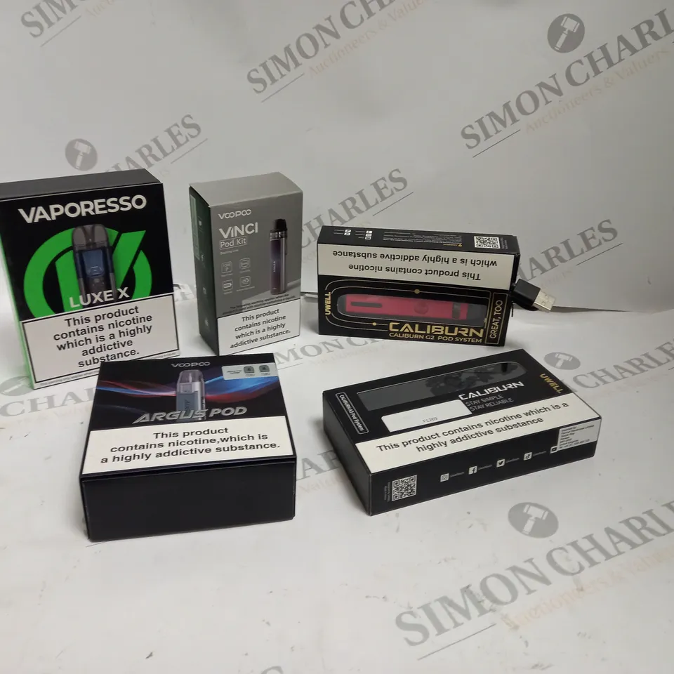 5 ASSORTED VAPE PRODUCTS INCLUDING: ARGUS, VINCI POD