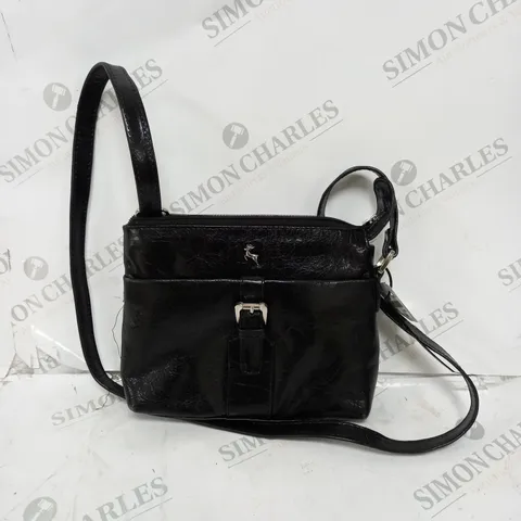 ASHWOOD MEDIUM STELLA BUCKLE POCKET LEATHER CROSSBODY - BLACK